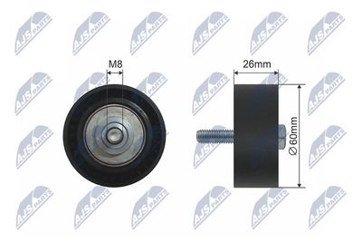 Deflection/Guide Pulley, V-ribbed belt NTY RNK-CT-007