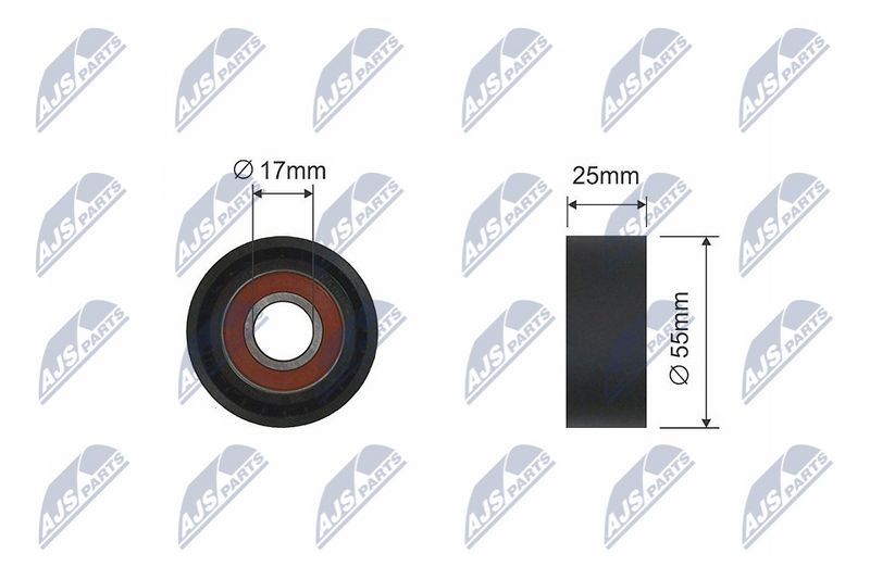 NTY RNK-CT-009 Tensioner Pulley, V-ribbed belt