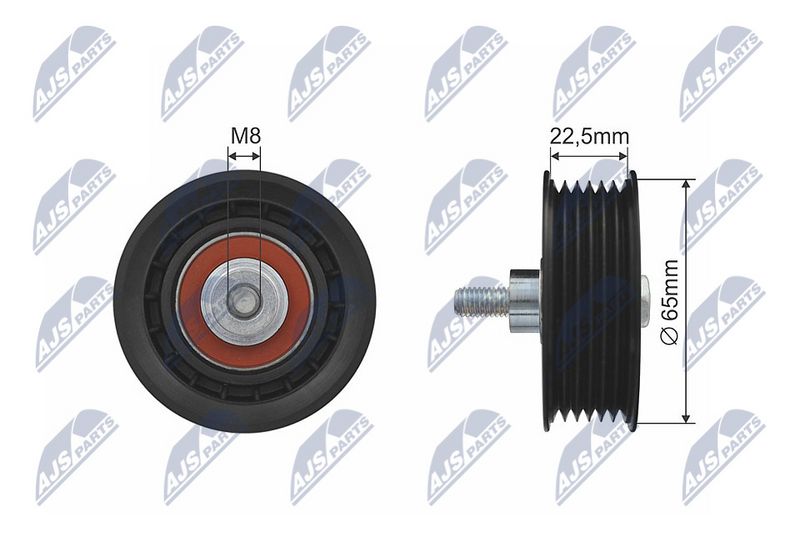 NTY RNK-CT-010 Deflection/Guide Pulley, V-ribbed belt