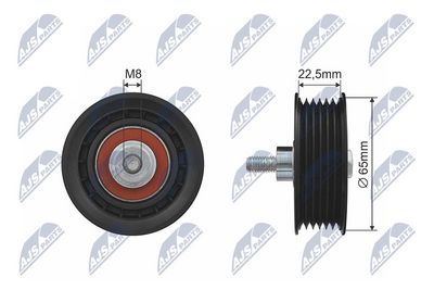 Deflection/Guide Pulley, V-ribbed belt NTY RNK-CT-010