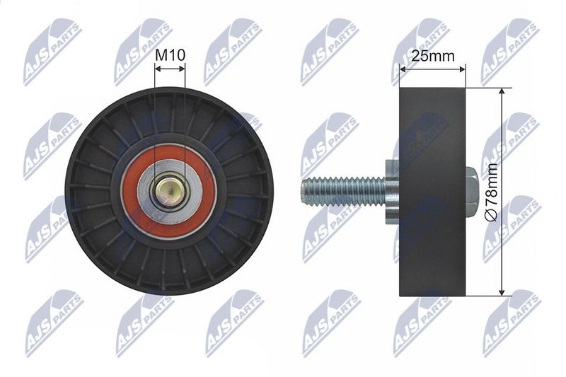NTY RNK-CT-025 Deflection/Guide Pulley, V-ribbed belt