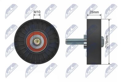 Deflection/Guide Pulley, V-ribbed belt NTY RNK-CT-025