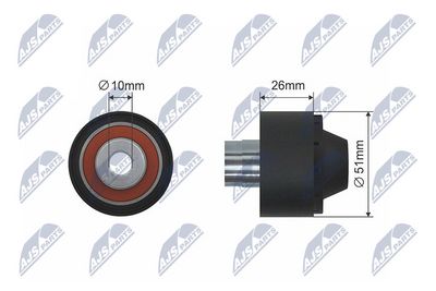 Deflection/Guide Pulley, V-ribbed belt NTY RNK-CT-028