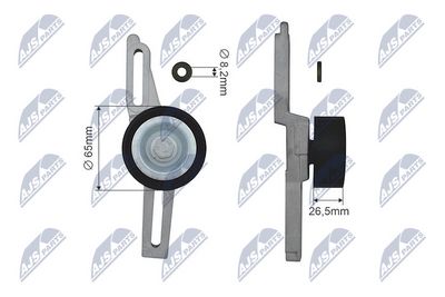 Tensioner Pulley, V-ribbed belt NTY RNK-CT-031