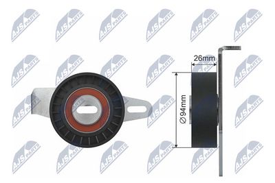 Tensioner Pulley, V-belt NTY RNK-CT-034