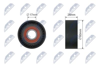 Tensioner Pulley, V-belt NTY RNK-CT-039