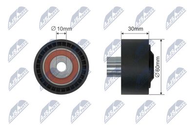 Tensioner Pulley, V-belt NTY RNK-CT-040