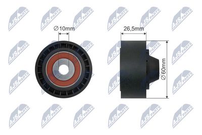 Tensioner Pulley, V-belt NTY RNK-CT-043