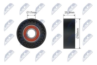 Tensioner Pulley, V-belt NTY RNK-CT-044