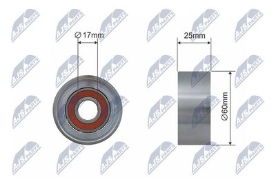 Tensioner Pulley, V-belt NTY RNK-CT-045