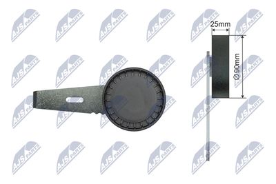 Tensioner Pulley, V-ribbed belt NTY RNK-CT-054