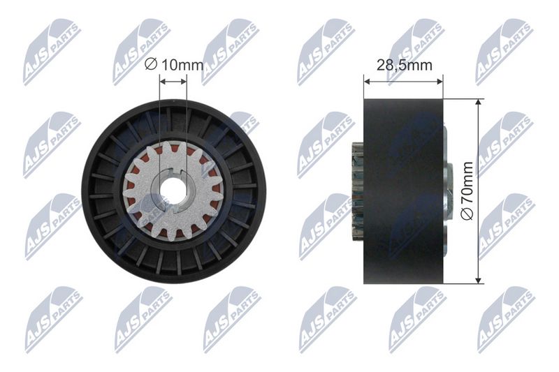 NTY RNK-CT-057 Tensioner Pulley, V-ribbed belt