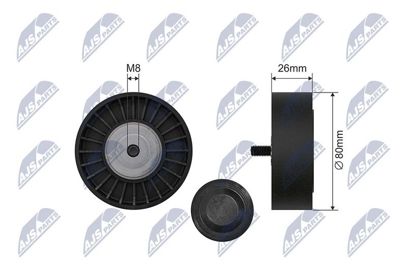 NTY RNK-CT-063 Tensioner Pulley, V-ribbed belt