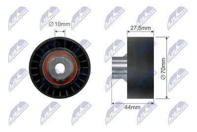 Deflection/Guide Pulley, V-ribbed belt NTY RNK-CT-065