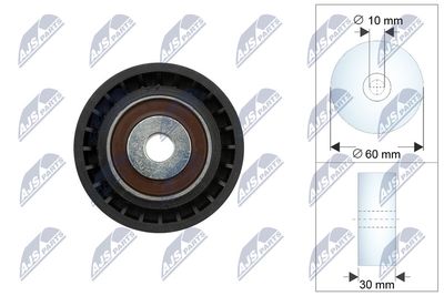Deflection Pulley/Guide Pulley, timing belt NTY RNK-CT-066