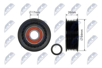 Tensioner Pulley, V-belt NTY RNK-DW-007