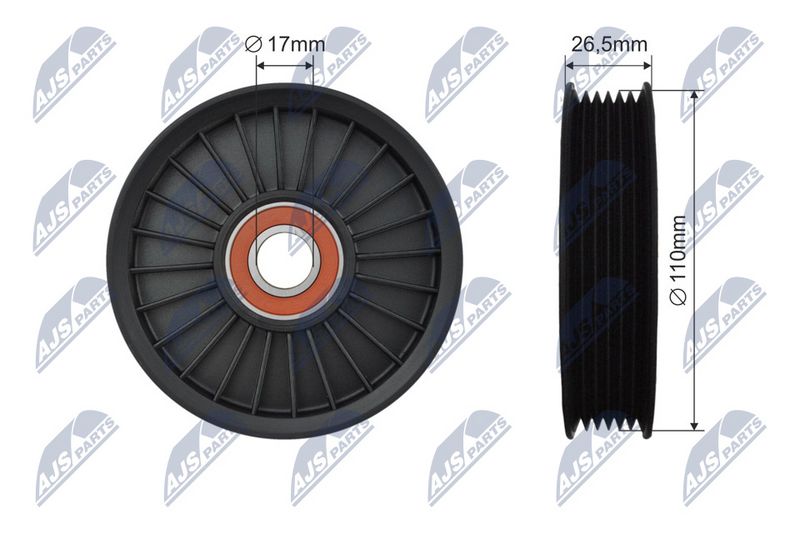 NTY RNK-DW-008 Deflection/Guide Pulley, V-ribbed belt