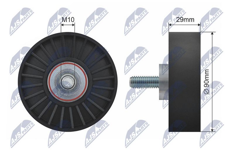 NTY RNK-FR-001 Deflection/Guide Pulley, V-ribbed belt