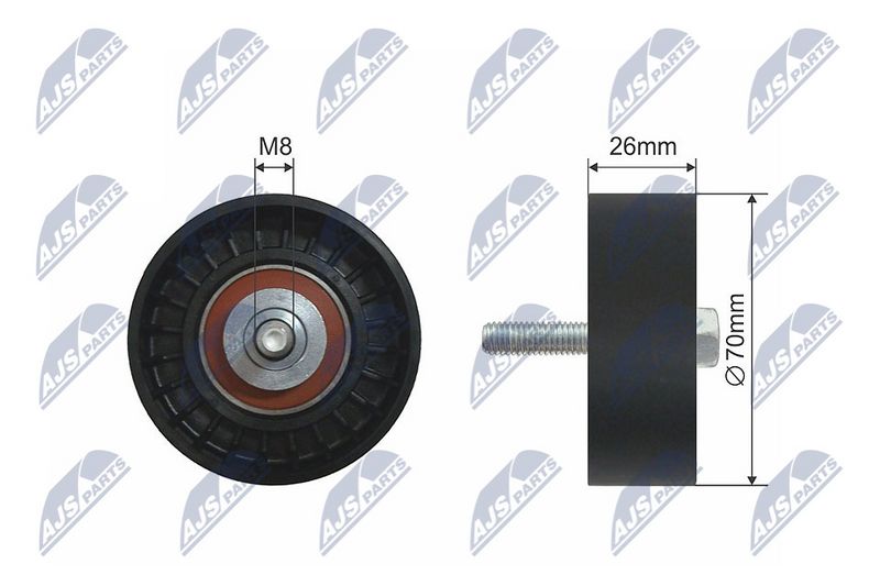 NTY RNK-FR-004 Deflection/Guide Pulley, V-ribbed belt