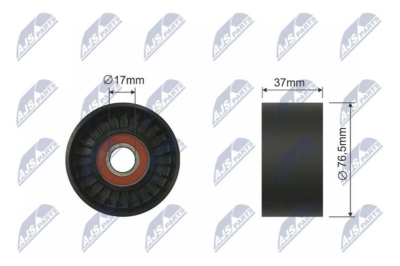 NTY RNK-FR-017 Tensioner Pulley, V-ribbed belt