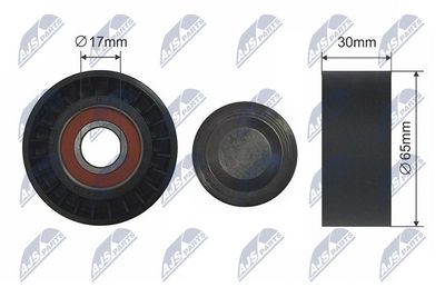Tensioner Pulley, V-ribbed belt NTY RNK-FR-020