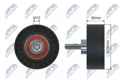 Deflection/Guide Pulley, V-ribbed belt NTY RNK-FR-027