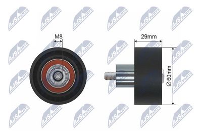 Deflection Pulley/Guide Pulley, timing belt NTY RNK-FR-028