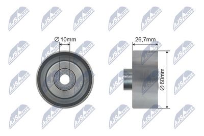Deflection/Guide Pulley, V-ribbed belt NTY RNK-FR-029