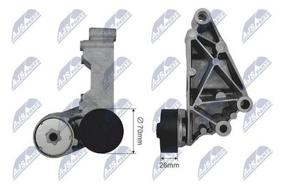 Tensioner Pulley, V-ribbed belt NTY RNK-FR-033