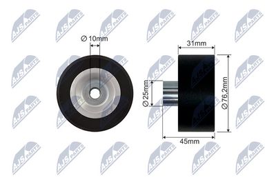 Tensioner Pulley, V-belt NTY RNK-FR-037