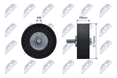Deflection Pulley/Guide Pulley, V-belt NTY RNK-FR-047