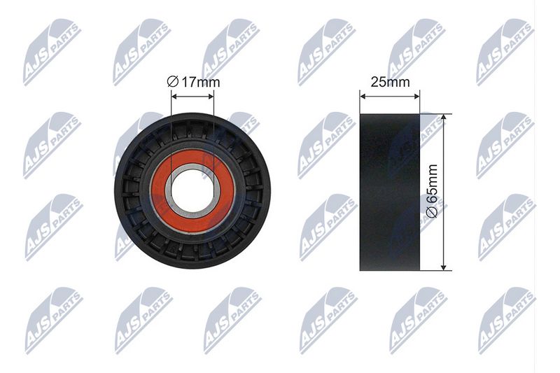 NTY RNK-FR-050 Tensioner Pulley, V-ribbed belt