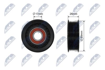 Deflection/Guide Pulley, V-ribbed belt NTY RNK-FR-051
