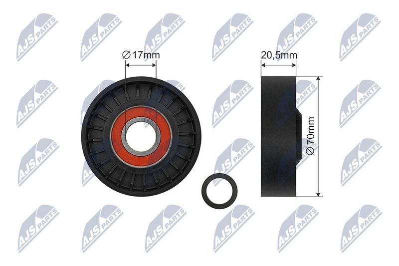 NTY RNK-FR-055 Tensioner Pulley, V-ribbed belt