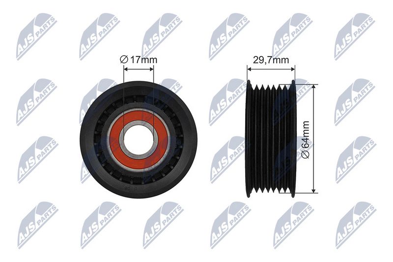 NTY RNK-FR-056 Tensioner Pulley, V-ribbed belt