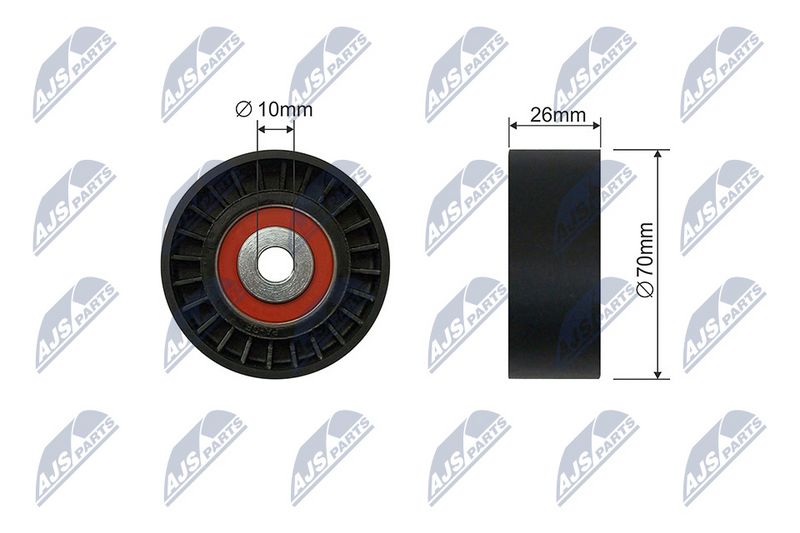 NTY RNK-FR-058 Tensioner Pulley, V-ribbed belt