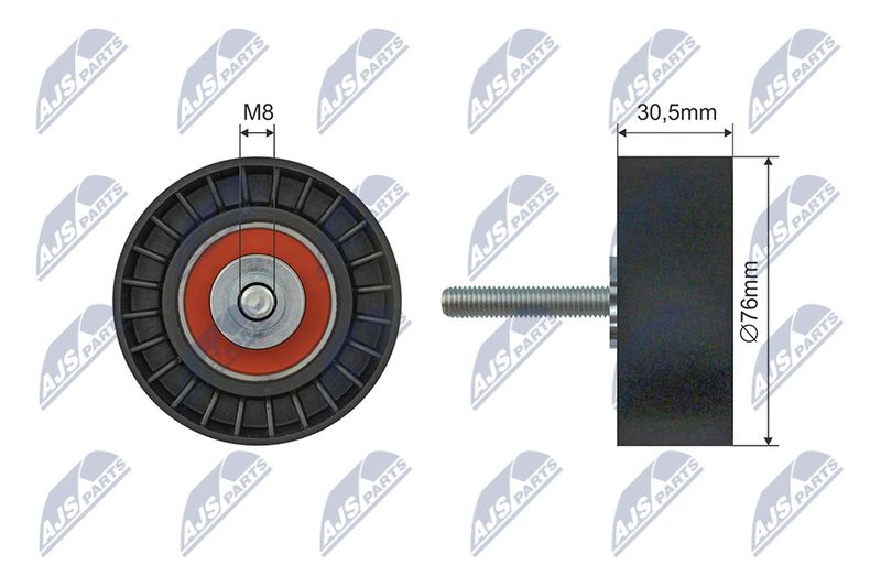 NTY RNK-FR-059 Tensioner Pulley, V-ribbed belt