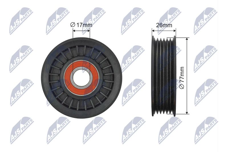 NTY RNK-FR-060 Tensioner Pulley, V-ribbed belt
