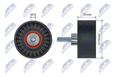 Tensioner Pulley, V-ribbed belt NTY RNK-FR-061