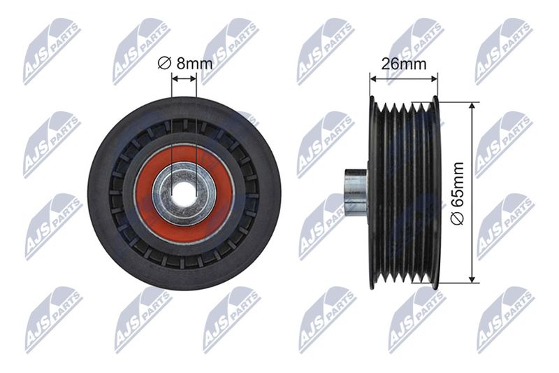NTY RNK-FR-062 Tensioner Pulley, V-ribbed belt