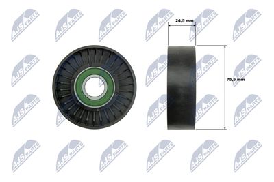 Tensioner Pulley, V-ribbed belt NTY RNK-FR-069