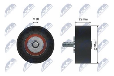Deflection/Guide Pulley, V-ribbed belt NTY RNK-FT-003