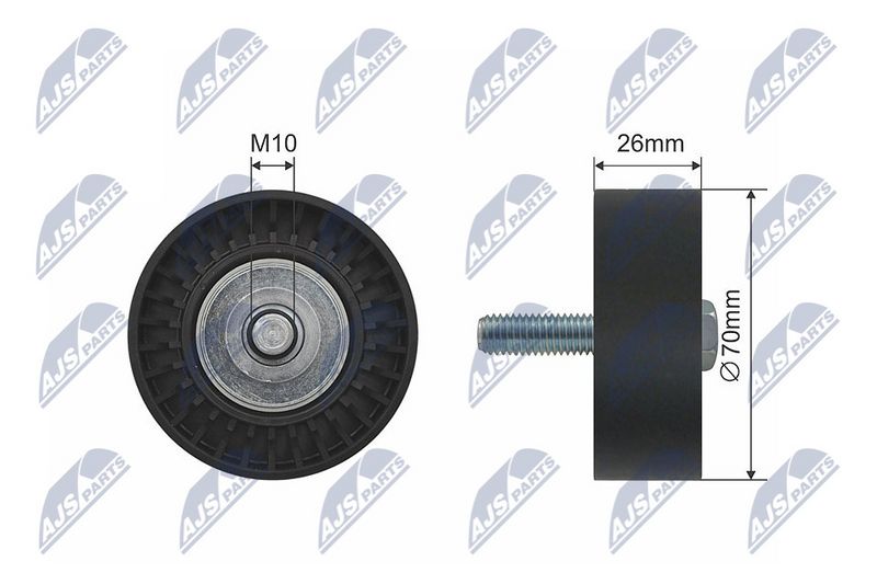 NTY RNK-FT-006 Deflection/Guide Pulley, V-ribbed belt