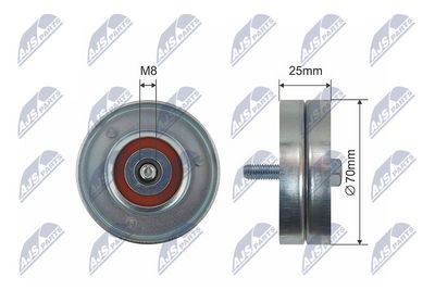 Deflection/Guide Pulley, V-ribbed belt NTY RNK-FT-008