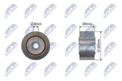 Deflection/Guide Pulley, V-ribbed belt NTY RNK-FT-011