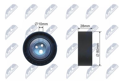Deflection/Guide Pulley, V-ribbed belt NTY RNK-FT-013