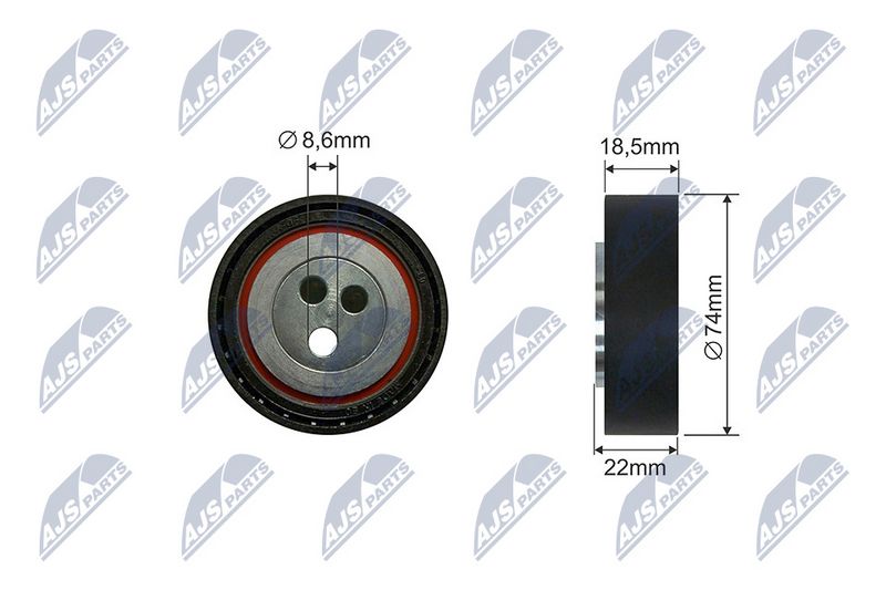 NTY RNK-FT-020 Tensioner Pulley, V-ribbed belt