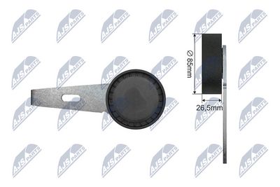 Tensioner Pulley, V-ribbed belt NTY RNK-FT-022