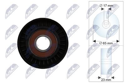 Tensioner Pulley, V-ribbed belt NTY RNK-FT-025