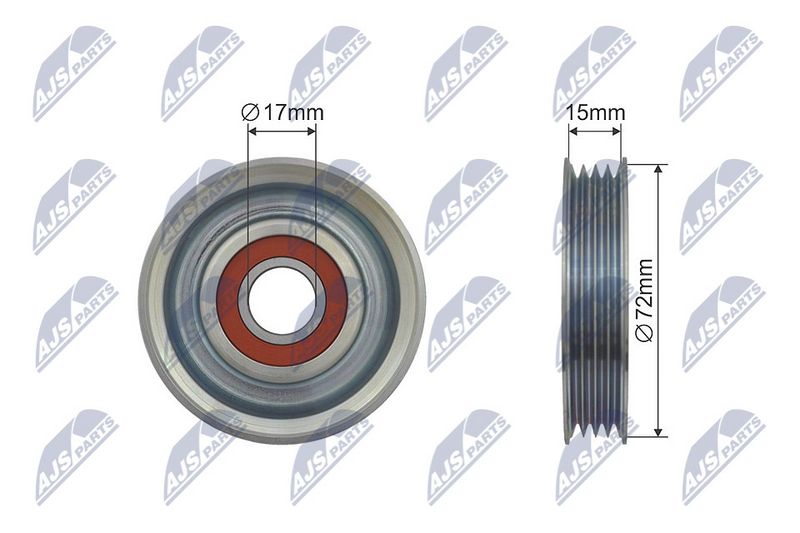 NTY RNK-HD-007 Deflection/Guide Pulley, V-ribbed belt